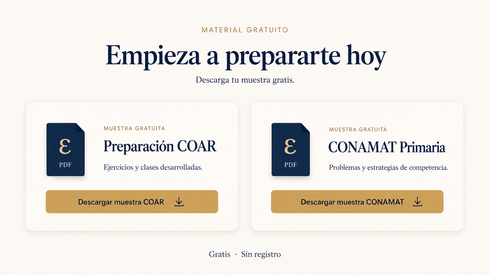 Material gratuito de preparación COAR y CONAMAT Primaria